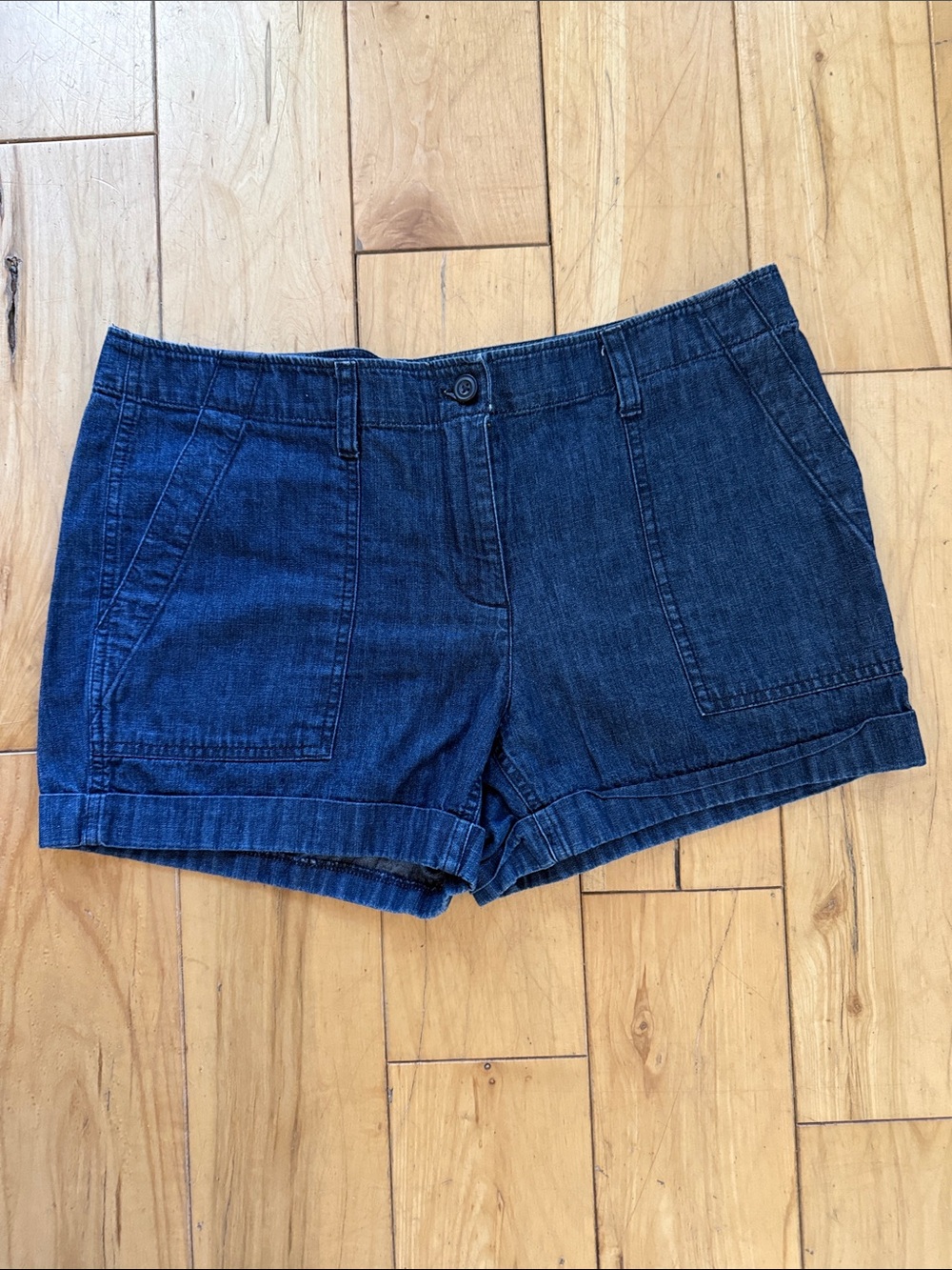 LOFT Women’s Dark Blue Denim Cargo Shorts